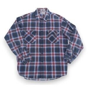 Vtg Sears Perma Prest Flannel Button Front Shirt-Size XL-Chest Pockets-Shacket